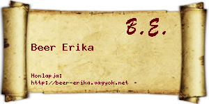 Beer Erika névjegykártya